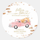 Verliefd op pompoen Herfst Baby shower Ronde Sticker (Voorkant)