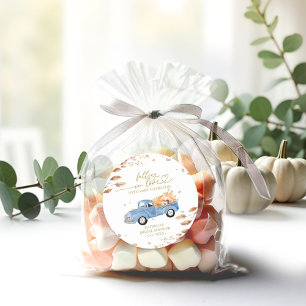 Verliefd op pompoen Herfst Baby shower Ronde Sticker