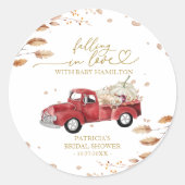 Verliefd op pompoen Herfst Baby shower Ronde Sticker (Voorkant)