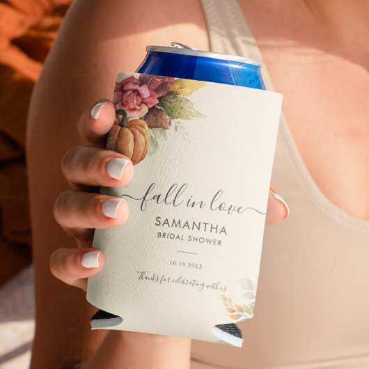 Verliefd op Pompoen Herfstbladeren Bruidsdouche Blikjeskoeler