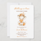Verliefd op Pumpkin Baby shower Invitation Kaart (Voorkant)