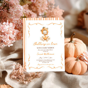 Verliefd op Pumpkin Baby shower Invitation Kaart