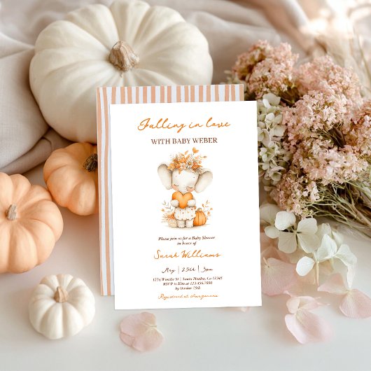 Verliefd op Pumpkin Baby shower Invitation Kaart