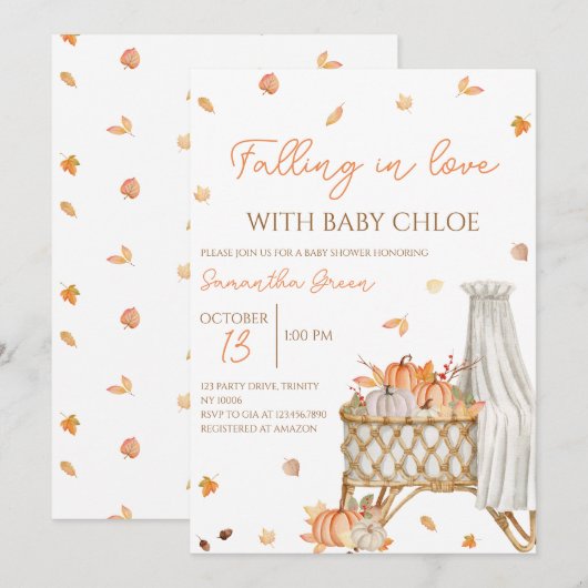 Verliefd op Pumpkin Baby shower Kaart (Voorkant / Achterkant)