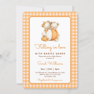 Verliefd op Pumpkin Twins Baby shower Kaart