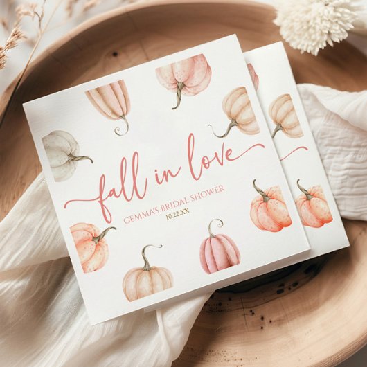 Verliefd op Roze Pompoen Bruiloft Servet