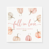 Verliefd op Roze Pompoen Bruiloft Servet (Voorkant)