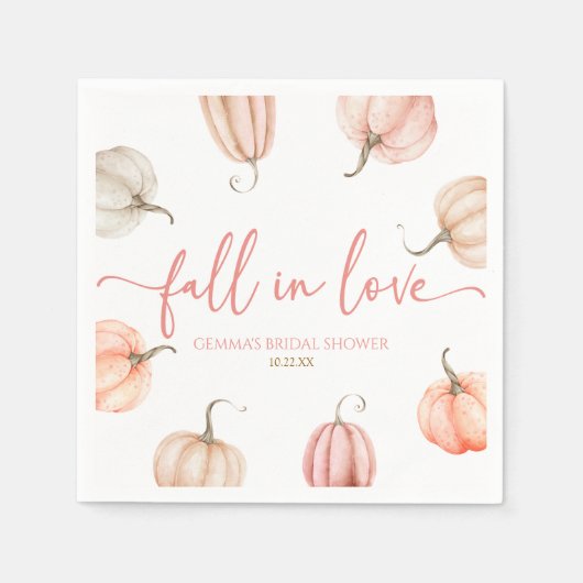 Verliefd op Roze Pompoen Bruiloft Servet (Voorkant)