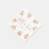 Verliefd op Roze Pompoen Bruiloft Servet (Hoek)
