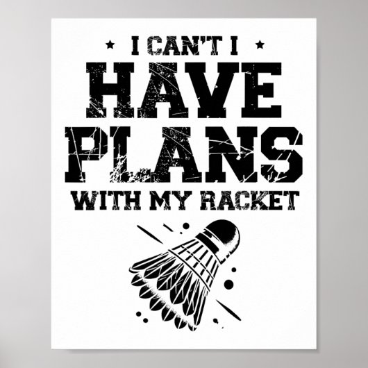 Verliefd op Shuttle Badminton Player Shuttle Rack Poster (Voorkant)