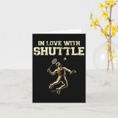 Verliefd op Shuttle Dminton Player Shuttle Racket Kaart (Gele Bloem)