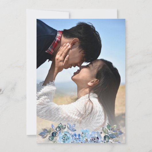 Verliefd op Waterverf Blue Floral Bliss Kaart (Achterkant)