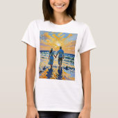 Verliefd paar op het strand - T-shirt (Voorkant)