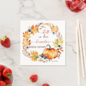 Verliefd pompoen herfstbladeren krans bruidsdouche servet (Insitu)