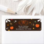 Verliefd pompoenen bladeren & hout baby shower etiket (Insitu)