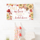 Verliefd Raak Bruiloft Rustieke Bloem Bruidsfeest  Spandoek (Insitu)