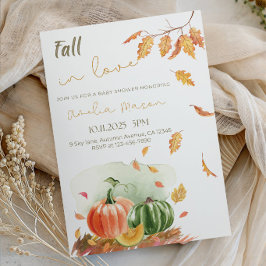 Verliefd raakt Baby Shower - Herfst Pompoen Blader Kaart