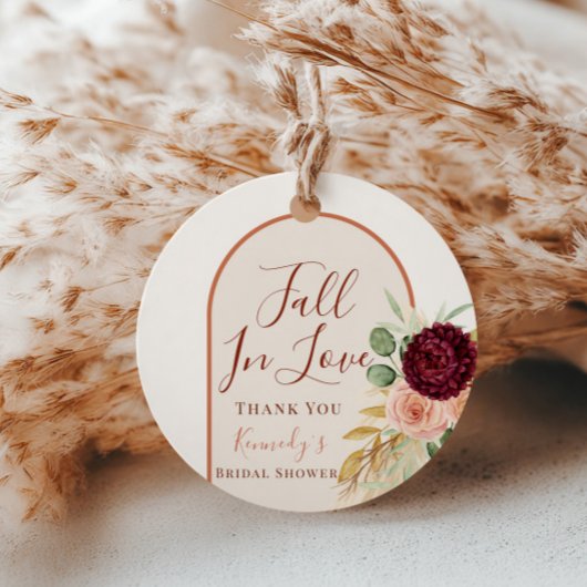 Verliefd raken Boho Bloemige Pampas Bruidsfeest Ta Bedankjes Labels