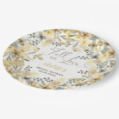 Verliefd raken boho bloemrijke herfst chic bruidsm papieren bordje (Gekanteld)