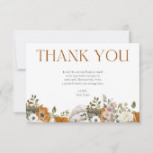 Verliefd raken Boho Sinaasappel Bloemen Bruidsmeis Bedankkaart (Voorkant)