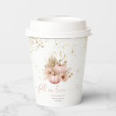 Verliefd raken Bruidsfeest Boho Bloemen Pompoen Papieren Bekers (Achterkant)