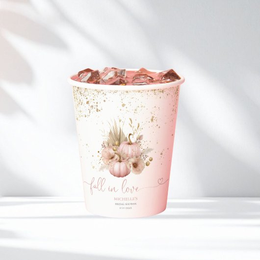 Verliefd raken Bruidsfeest Boho Bloemen Pompoen Papieren Bekers