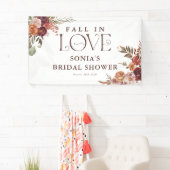 'Verliefd Raken' Bruiloft met Herfstbloesems Spandoek (Insitu)