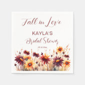 Verliefd raken burgundy oranje dahlias bruids douc servet (Voorkant)