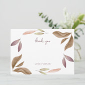 Verliefd raken Elegant herfstblad Bedankkaart (Staand voorkant)