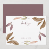 Verliefd raken Elegant herfstblad Bedankkaart (Voorkant / Achterkant)