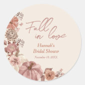 Verliefd raken Pompoen Bruidsfeestje Ronde Sticker (Voorkant)