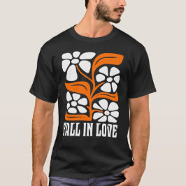 Verliefd Raken Retro Met Boho Bloem T-shirt