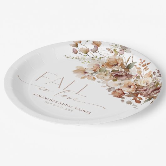 Verliefd raken rustieke bloemige bruidsdouche papieren bordje (Gekanteld)