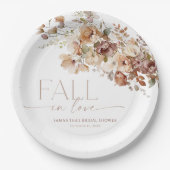 Verliefd raken rustieke bloemige bruidsdouche papieren bordje (Voorkant)