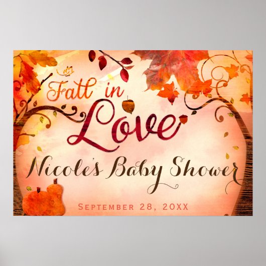 Verliefd raken Whimsical herfstfeest banner Poster (Voorkant)