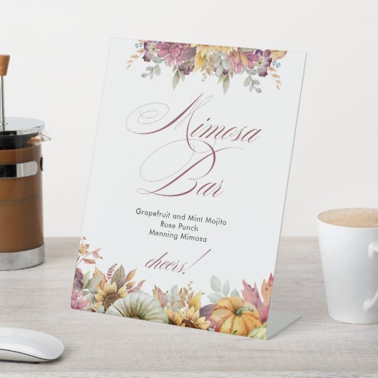 Verliefd Reken Bruidsfeest Mimosa Bar Reclamebord Met Voetstuk (Insitu)