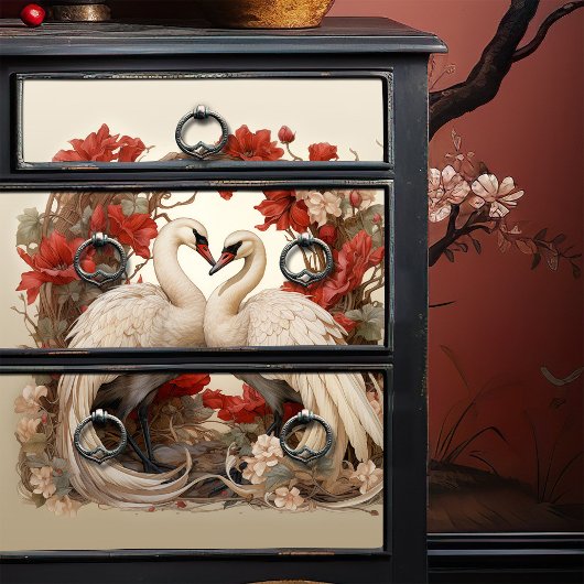 Verliefd Romantisch Boheems Ambacht Boho zwanen Tissuepapier