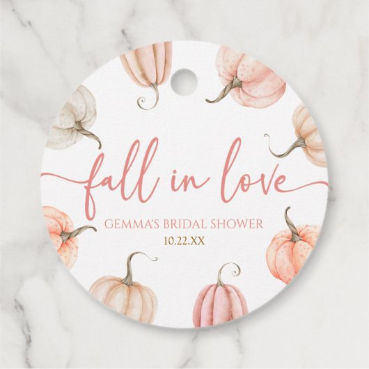 Verliefd Rood Pompoen Bruiloft Bedankjes Labels (Achterkant)