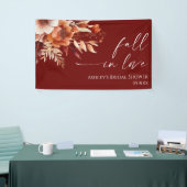Verliefd Roodbruin Bloemachtig Bruidsfeest Spandoek (Beurs)