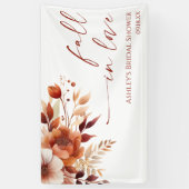 Verliefd Roodbruin Bloemig Bruidsfeest Spandoek (Verticaal)