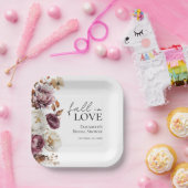 Verliefd Roze Herfst Bruidsfeest Papieren Bordje (Feest)