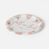 Verliefd Roze Pompoen Bruidsfeest Papieren Bordje (Gekanteld)