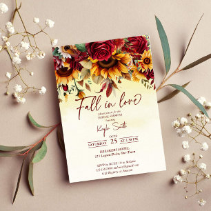 Verliefd rozen zonnebloemen bruidsboeket kaart