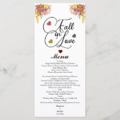 Verliefd Scriptie Bruiloft Menu (Voorkant)