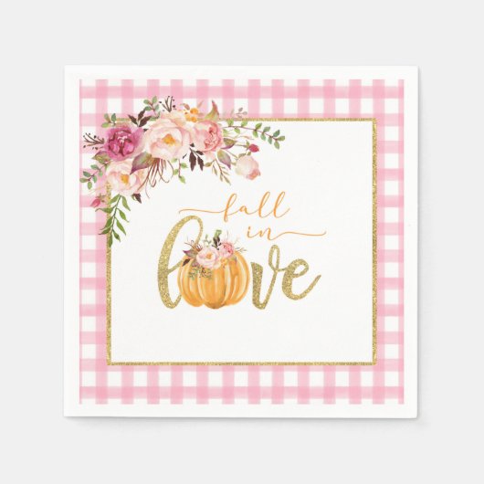 Verliefd Servet - Roze Gingham (Voorkant)