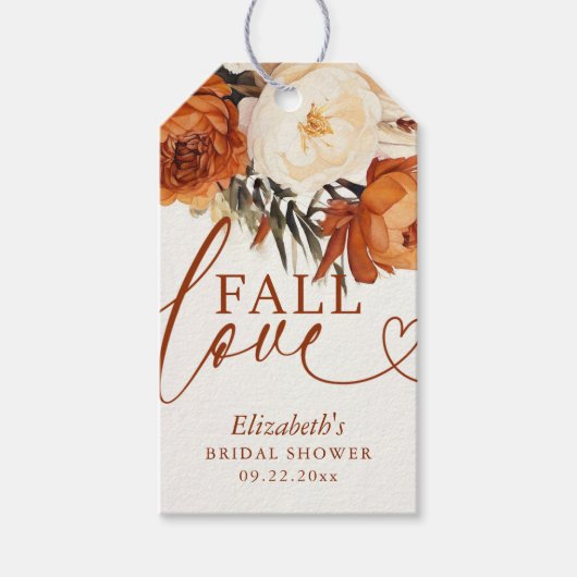 Verliefd Terracotta Pampas Boho Bruiloftsfeest Cadeaulabel (Voorkant)