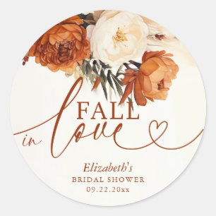 Verliefd Terracotta Pampas Boho Bruiloftsfeest Ronde Sticker