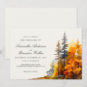Verliefd waterverf herfst Bos Uitnodiging (Voorkant / Achterkant)