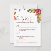 Verliefd word herfst bruiloft RSVP kaart (Voorkant)