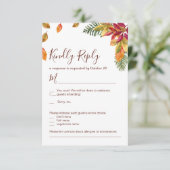 Verliefd word herfst bruiloft RSVP kaart (Staand voorkant)